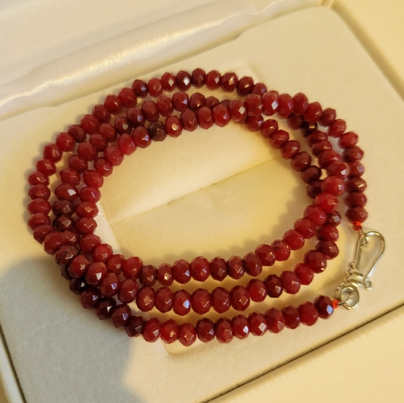 Natural Ruby Untreated Dainty Necklace - Picture 1 of 15